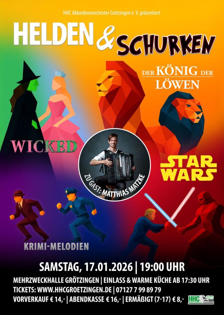 Mottoshow Helden und Schurken Plakat 2026